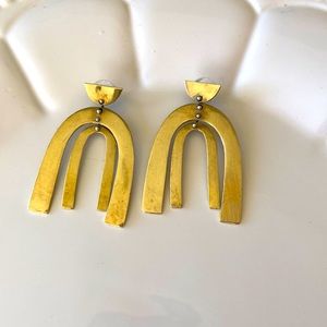 Brass artist designed pierced Earrings